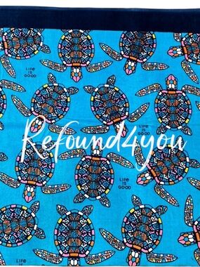 Life is Good - ‘Turtles’ Blue. Beach Towel. 36” x 68”. NWT. Firm!